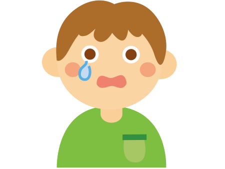 涙目の男の子のイラスト画像