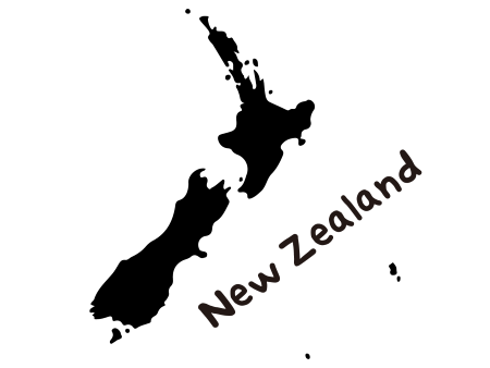 ニュージーランドのシルエットイラスト画像