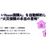 『新すまいRoom保険A』を自動解約した体験と火災保険の本当の意味に気づいたエピソードを紹介するサムネイル画像。