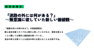 書籍『迷路の外には何がある？』の読書感想文を紹介するサムネイル画像。