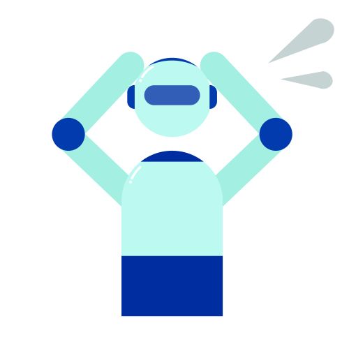 頭を抱えるAIのイメージ画像