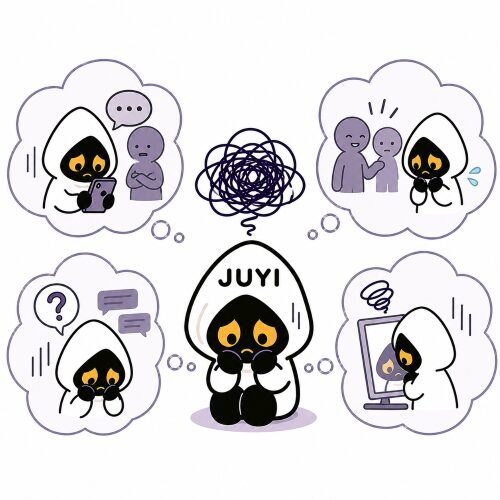 「気にしすぎる人」のイメージ画像